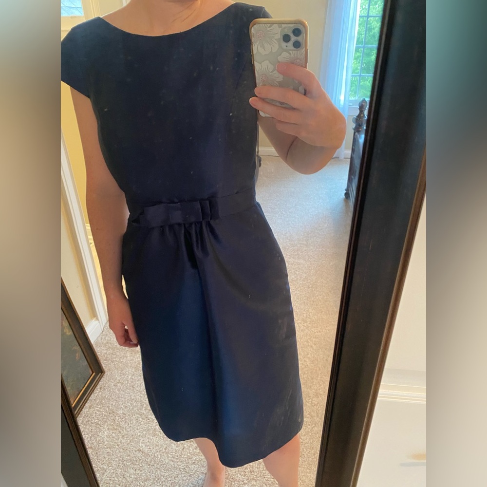Alfred Sung Satin Navy Dress - Picture 3 of 8